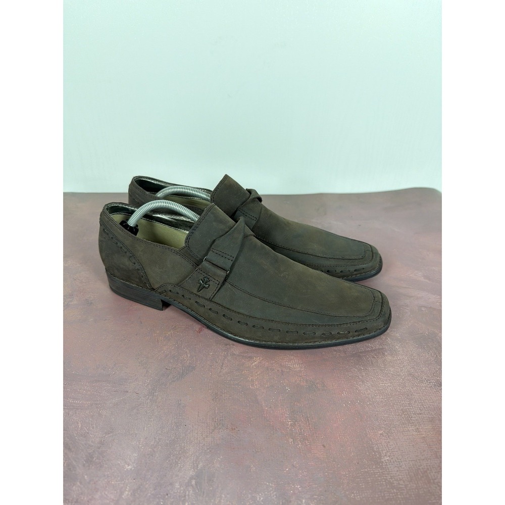 Lounge By Mark Nason 71956 U Rock Square Toe Loafers Brown Leather Men's Size 12